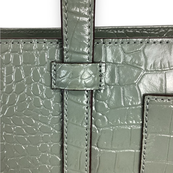 Kate Spade Bedford Riverside St Exotic Mint Vinyl croc Embossed Bag - Picture 5 of 8